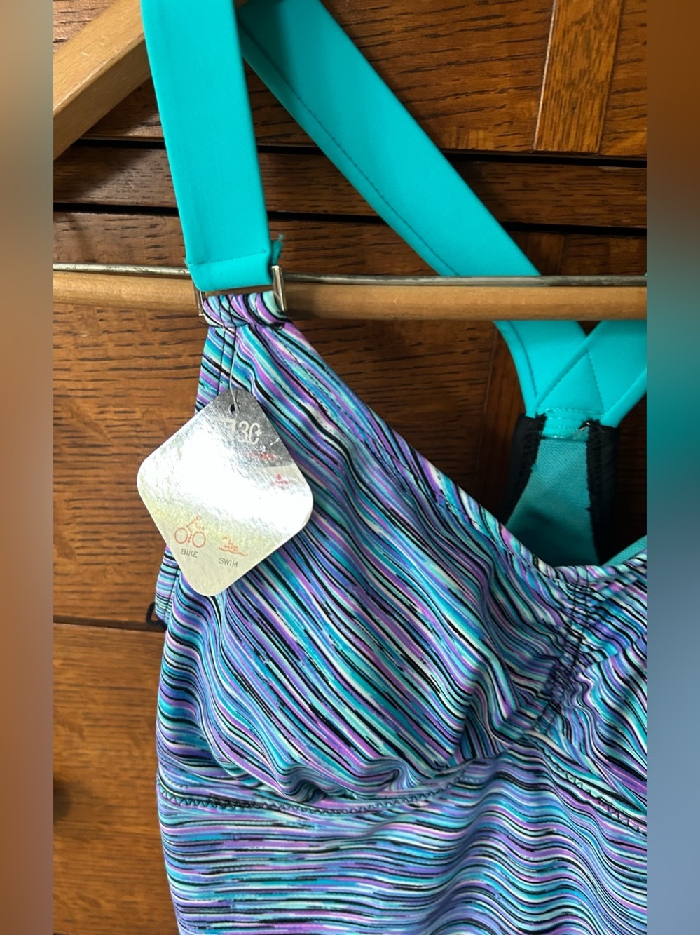 NWT-ZeroXposur Women’s Multicolor Striped Tankini Top-Size 6 - Picture 2 of 9